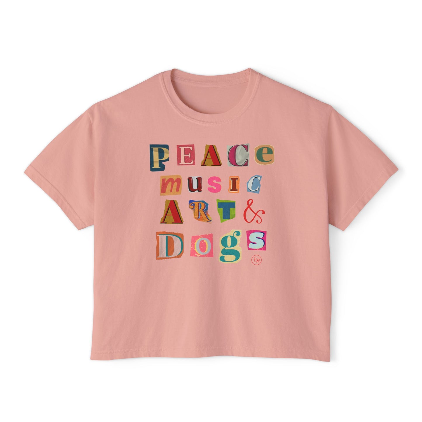 Peace, Music, Art & Dogs Women's Boxy Tee